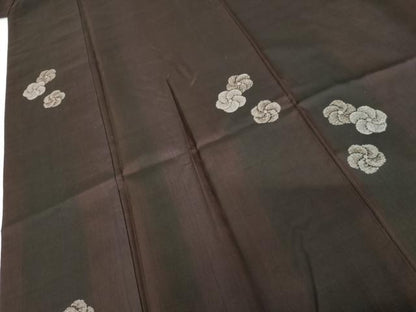 平和屋着物●本場大島紬　カタス9マルキ　地空き　ねじ梅　正絹　逸品　AABG5420cs