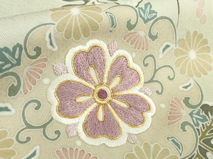 平和屋本店●極上　訪問着　駒刺繍　葡萄蔦の葉　正倉院花文　暈し染め　金彩　逸品　DZAB5854kh6