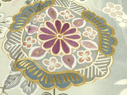 平和屋本店●極上　訪問着　駒刺繍　葡萄蔦の葉　正倉院花文　暈し染め　金彩　逸品　DZAB5854kh6
