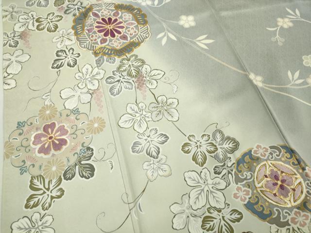 平和屋本店●極上　訪問着　駒刺繍　葡萄蔦の葉　正倉院花文　暈し染め　金彩　逸品　DZAB5854kh6