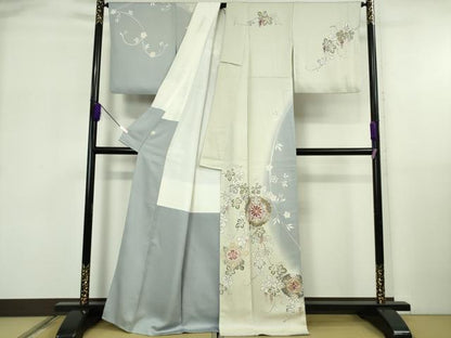 平和屋本店●極上　訪問着　駒刺繍　葡萄蔦の葉　正倉院花文　暈し染め　金彩　逸品　DZAB5854kh6