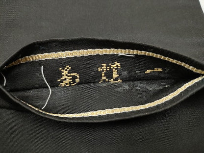 平和屋着物●龍村美術織物　龍村製　九寸名古屋帯　一煌菊　黒地　金銀糸　正絹　逸品　CABE0055hy