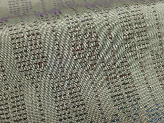 平和屋着物●両面　全通柄袋帯　刺し子　総刺繍　矢羽根　正絹　逸品　未使用　DABB4919ps