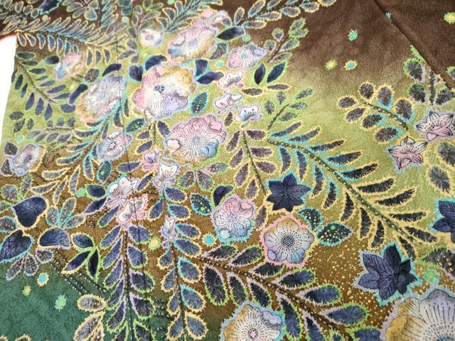 平和屋着物●豪華振袖　辻が花　暈し染め　金彩　正絹　逸品　AABG6574cs