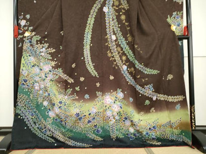 平和屋着物●豪華振袖　辻が花　暈し染め　金彩　正絹　逸品　AABG6574cs