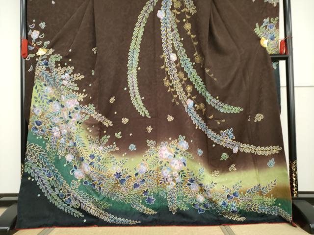 平和屋着物●豪華振袖　辻が花　暈し染め　金彩　正絹　逸品　AABG6574cs