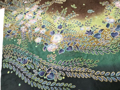 平和屋着物●豪華振袖　辻が花　暈し染め　金彩　正絹　逸品　AABG6574cs