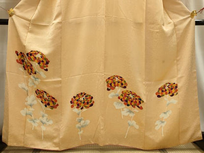 平和屋着物■上質な小紋　草花文　金彩　正絹　逸品　AABG1354sx