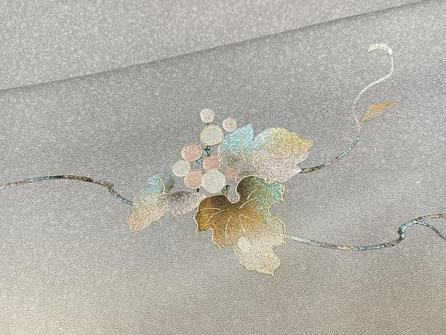 平和屋着物●訪問着　流水枝花文　暈し染め　金銀彩　正絹　逸品　AABG7101ph
