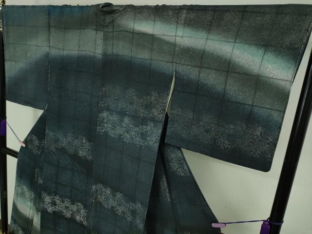平和屋本店●極上　織の宝石・ダイヤモンドカット 佐波理綴 訪問着 お召地 花唐草文 暈し染め 銀糸 まるやま扱い 逸品 未使用　DZAA6657kh6
