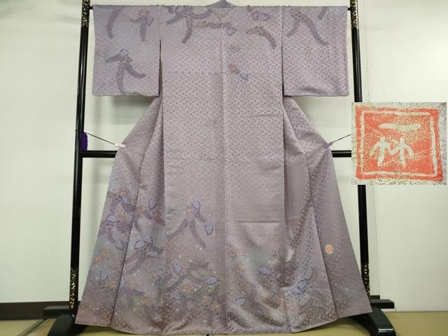 平和屋本店●最高級　初代　久保田一竹　幻の辻が花　訪問着　葵　暈し染め　金通し地　大丸扱い　逸品　DZAA6698kh6