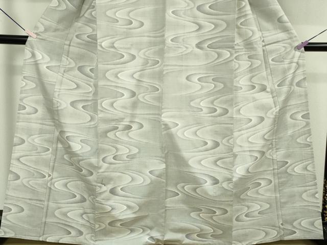 平和屋本店▽極上　本場大島紬　白大島紬　桑原織物 二代目 桑原啓之介　単衣　9マルキ　白絣　流転　証紙付き　逸品　未使用　DZAA7354kh6