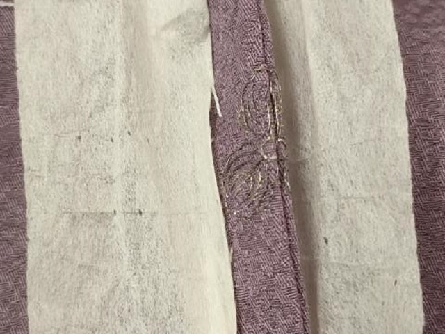 平和屋着物■上質な色無地 霞地紋 濃梅鼠色 正絹 逸品 DABC7737ya