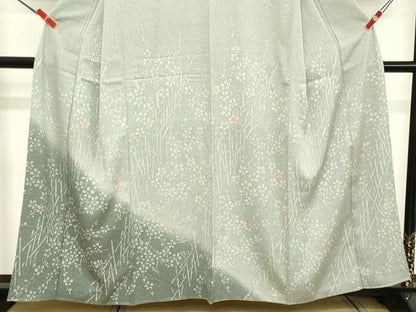 平和屋着物■訪問着　枝葉文　暈し染め　正絹　逸品　DABD2543cd