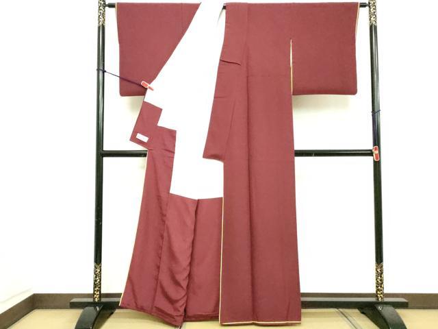 平和屋着物■上質な色無地　暗紅色　やまと誂製　正絹　逸品　DABD2526cd