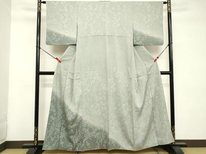 平和屋着物■訪問着　枝葉文　暈し染め　正絹　逸品　DABD2543cd