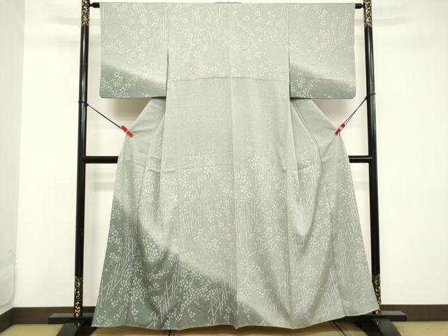 平和屋着物■訪問着　枝葉文　暈し染め　正絹　逸品　DABD2543cd