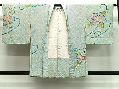 平和屋着物∞羽織　総絞り　舞花文　正絹　逸品　CABD4630ua