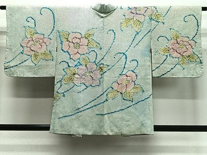 平和屋着物∞羽織　総絞り　舞花文　正絹　逸品　CABD4630ua