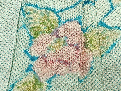 平和屋着物∞羽織　総絞り　舞花文　正絹　逸品　CABD4630ua