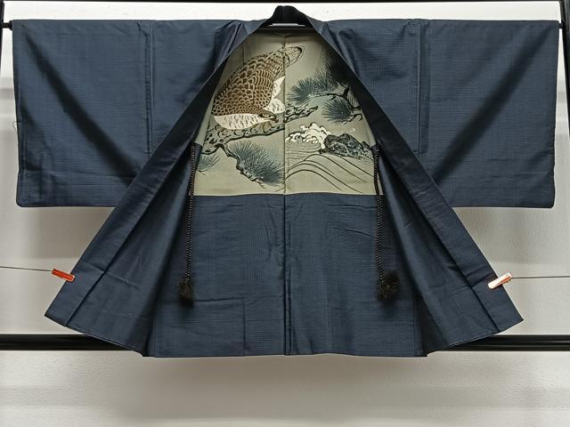 平和屋着物∞男性　羽織　本場大島紬　100亀甲　総詰め　正絹　逸品　CABD4681ua