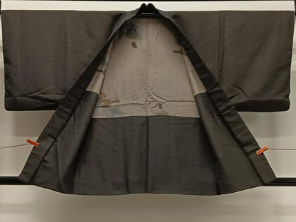 平和屋着物∞男性　羽織　紬地　幾何学文　正絹　逸品　CABD4679ua