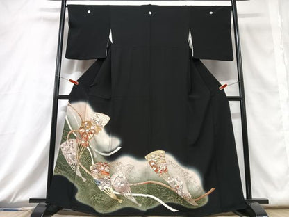 平和屋着物■豪華黒留袖　奥義文　暈し染め　金彩　正絹　逸品　CABD6869xe