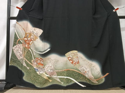 平和屋着物■豪華黒留袖　奥義文　暈し染め　金彩　正絹　逸品　CABD6869xe