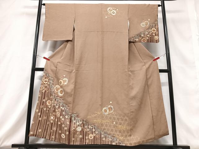 平和屋着物■訪問着　花鼓笹竹文　金彩　正絹　逸品　CABD6882xe