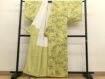 平和屋着物■上質な小紋　手描き　枝花文　暈し染め　正絹　逸品　BAAW4841hv