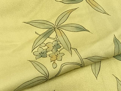 平和屋着物■上質な小紋　手描き　枝花文　暈し染め　正絹　逸品　BAAW4841hv