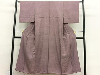 平和屋着物■上質な色無地 流水草花地紋 宗伝唐茶色 正絹 逸品 BAAW4852hv
