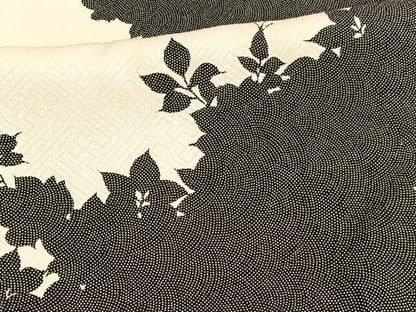 平和屋着物■上質な小紋　草花シルエット　正絹　逸品　BAAW4844hv