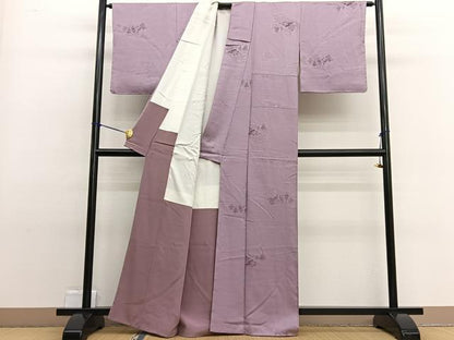 平和屋着物■上質な小紋　地紋起こし　風景文　正絹　逸品　未使用　BAAW4825hv