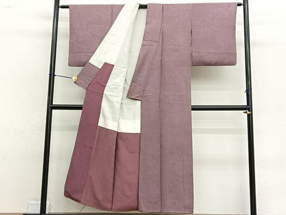 平和屋着物■上質な色無地 流水草花地紋 宗伝唐茶色 正絹 逸品 BAAW4852hv