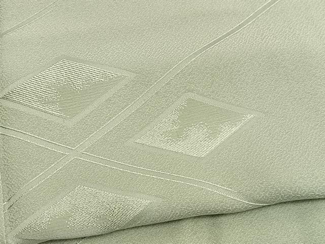 平和屋着物■上質な色無地　菱地紋　裏葉柳色　正絹　逸品　BAAW4853hv