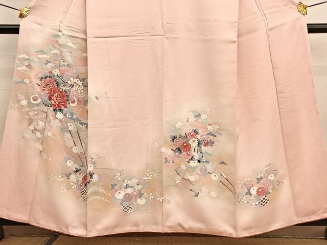 平和屋着物■訪問着　御所車花文　暈し染め　金彩　正絹　逸品　BAAW4968hv