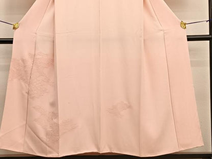 平和屋着物■中国三大刺繍 スワトウ刺繍 無地絵羽訪問着 総刺繍 菱天井花文 洗柿色 正絹 逸品 BAAW4979hv