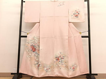 平和屋着物■訪問着　御所車花文　暈し染め　金彩　正絹　逸品　BAAW4968hv