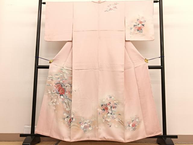 平和屋着物■訪問着　御所車花文　暈し染め　金彩　正絹　逸品　BAAW4968hv