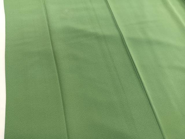 平和屋着物■上質な色無地　松葉色　正絹　逸品　BAAW4980hv