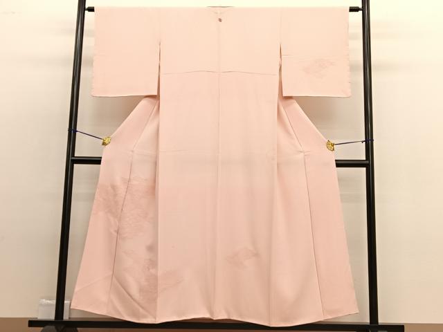 平和屋着物■中国三大刺繍 スワトウ刺繍 無地絵羽訪問着 総刺繍 菱天井花文 洗柿色 正絹 逸品 BAAW4979hv