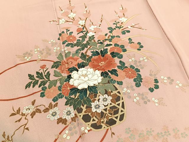 平和屋着物■訪問着　花籠文　暈し染め　金彩　正絹　逸品　BAAW4985hv