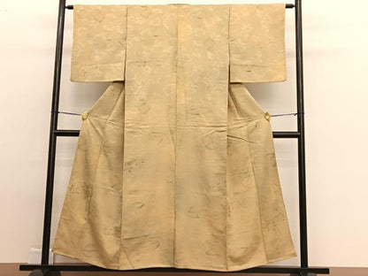 平和屋着物■上質な小紋　地紋起こし　草葉文　暈し染め　正絹　逸品　BAAW4990hv