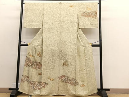 平和屋着物■訪問着 絞り 刺繍 地紙花文 金彩 暈し染め 正絹 逸品 BAAW4992hv