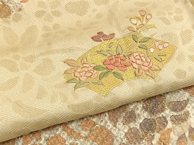 平和屋着物■訪問着 絞り 刺繍 地紙花文 金彩 暈し染め 正絹 逸品 BAAW4992hv