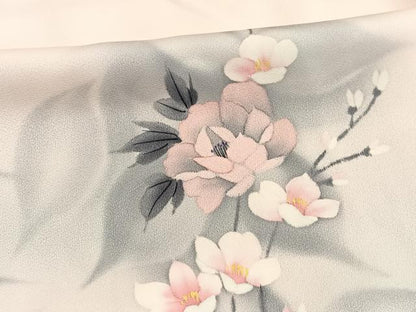 平和屋着物■訪問着　手描き　草花文　暈し染め　正絹　逸品　BAAW4989hv