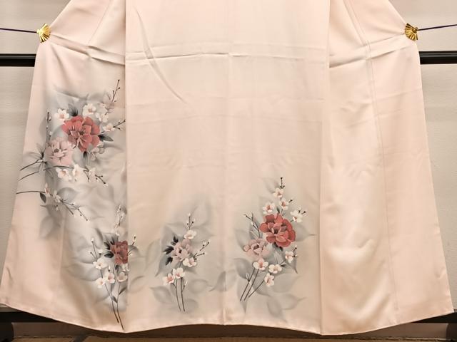 平和屋着物■訪問着　手描き　草花文　暈し染め　正絹　逸品　BAAW4989hv