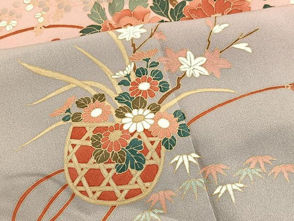 平和屋着物■訪問着　花籠文　暈し染め　金彩　正絹　逸品　BAAW4985hv