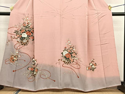 平和屋着物■訪問着　花籠文　暈し染め　金彩　正絹　逸品　BAAW4985hv